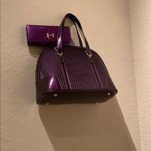 Purple purse and wallet